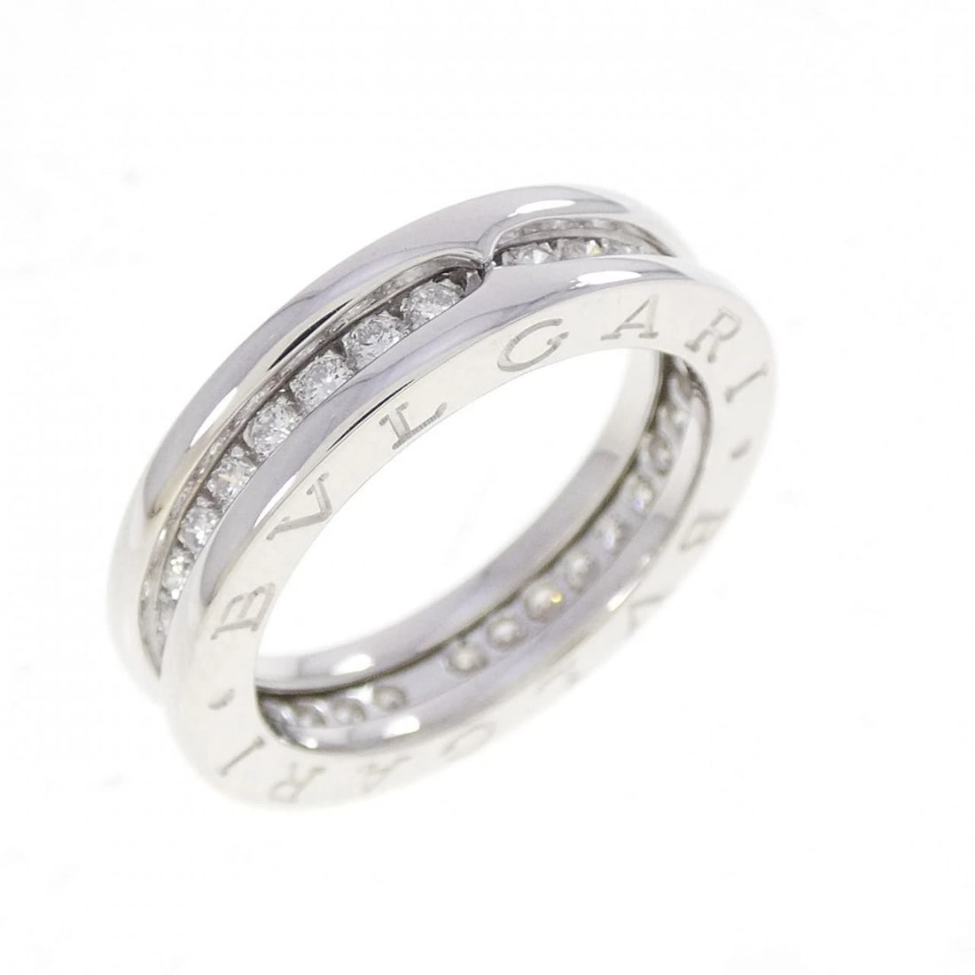 BVLGARI B.ZERO1 1-BAND RING: Bvlgari B.zero1 1-band ring Brand: BVLGARI Type: Bulgari Ring Material: 750 white gold, Color: White Gold Size: US5 3/4 Accessories: None Accessories Notice: When purchasing pre-owned good