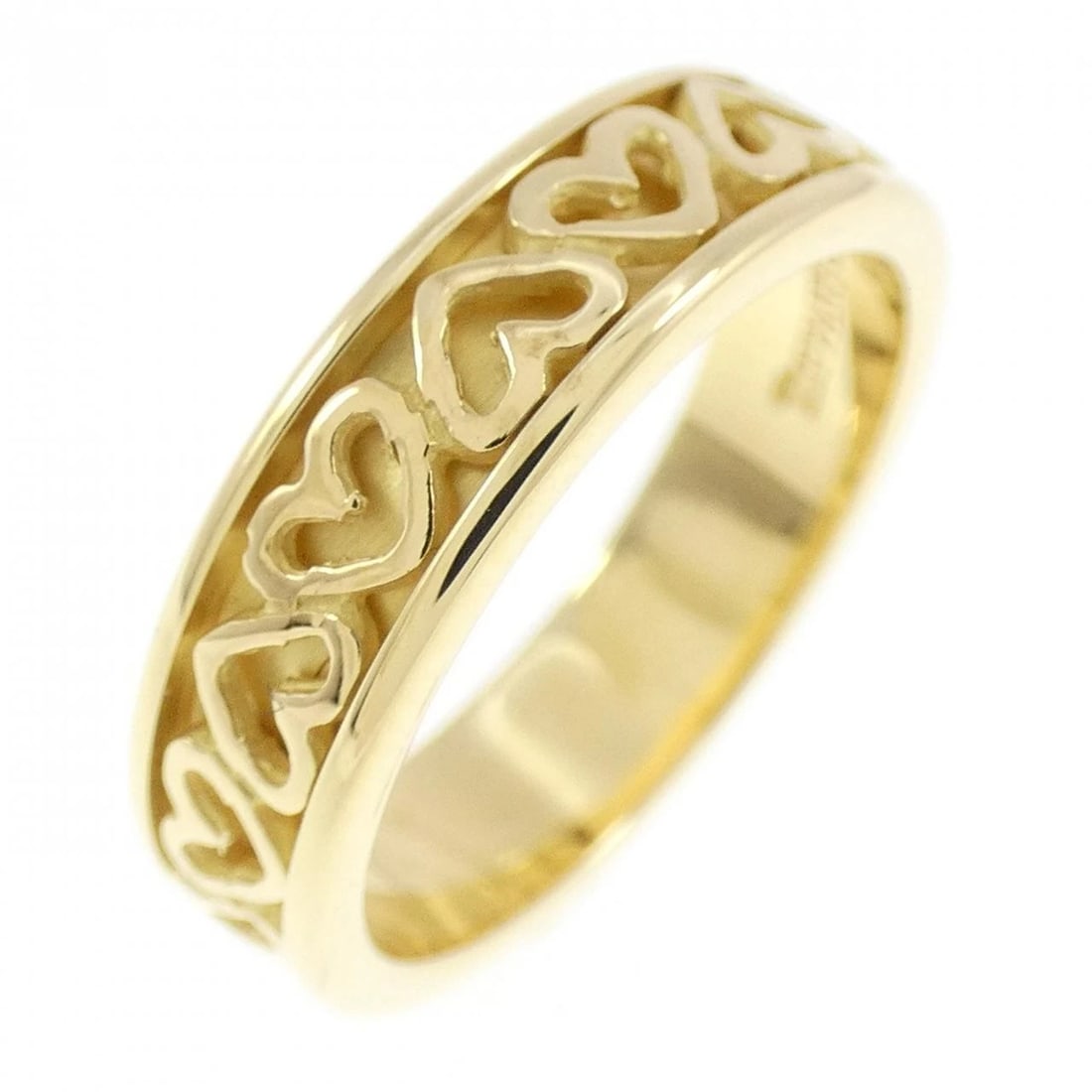 TIFFANY&CO. HEART RING: TIFFANY&Co. Heart Ring Brand: TIFFANY&Co. Type: TIFFANY & Co. Ring Material: 750 yellow gold, Color: yellow gold Size: US4 3/4 Accessories: None Accessories Notice: When purchasing pre-owned goods,