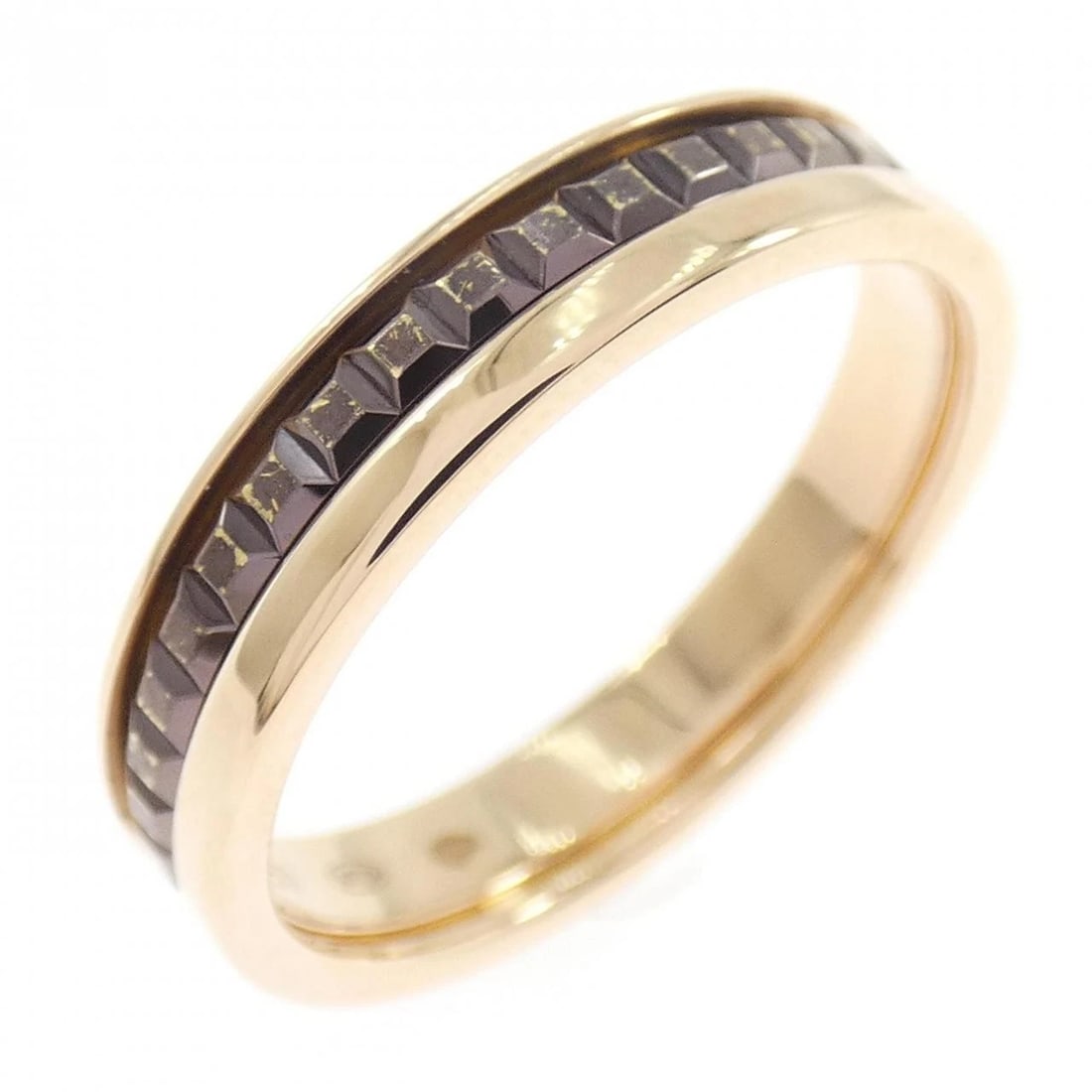 BOUCHERON QUATRE CLASSIC RING: Boucheron Quatre Classic Ring Brand: Boucheron Type: Boucheron Ring Material: 750 pink gold/PVD, Color: pink gold Size: US7 1/2 Accessories: None Accessories Notice: When purchasing pre-owned goods,
