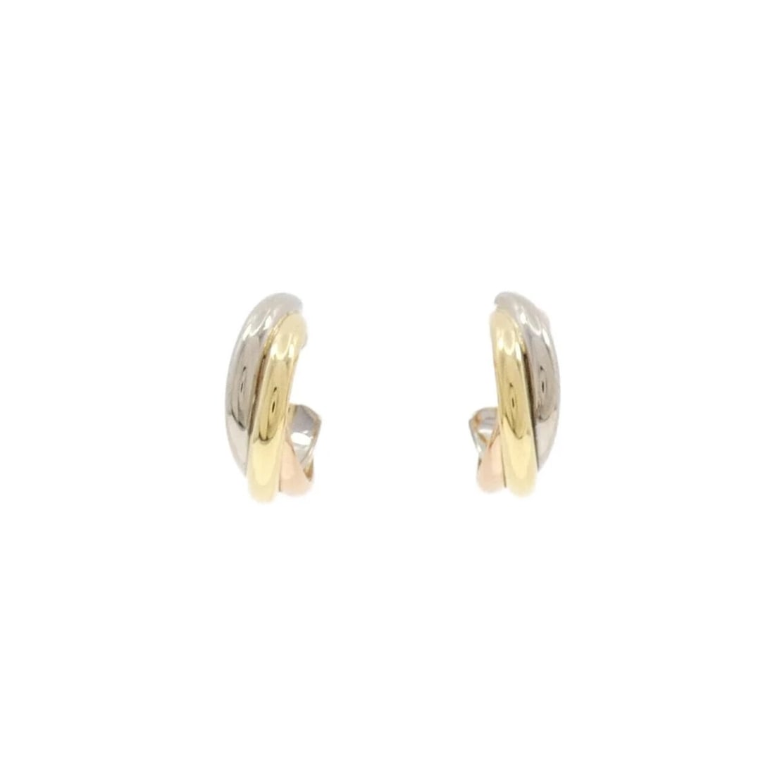 CARTIER TRINITY SMALL PIERCE: Cartier Trinity Small Pierce Brand: CARTIER Type: Cartier Pierce/Earring Material: 750 Yellow Gold/750 White Gold/750 Pink Gold, Color: Yellow Gold White Gold Pink Gold Size: Actual Size Approximate