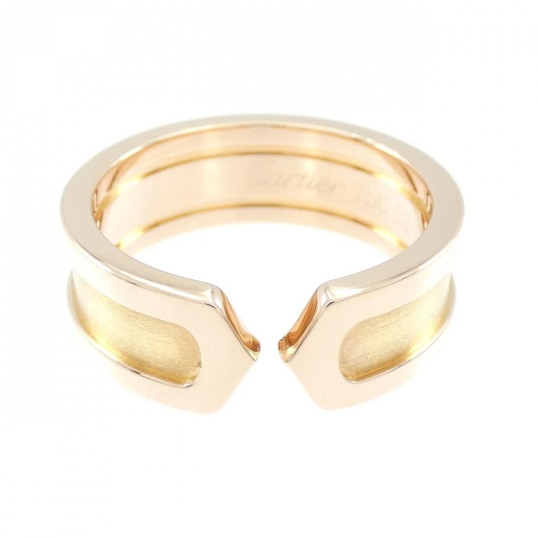 CARTIER C2 SMALL RING: Cartier C2 Small Ring Brand: CARTIER Type: Cartier Ring Material: 750 Pink Gold, Color: Pink Gold Size: US6 1/4 Accessories: None Accessories Notice: When purchasing pre-owned goods, please refer to