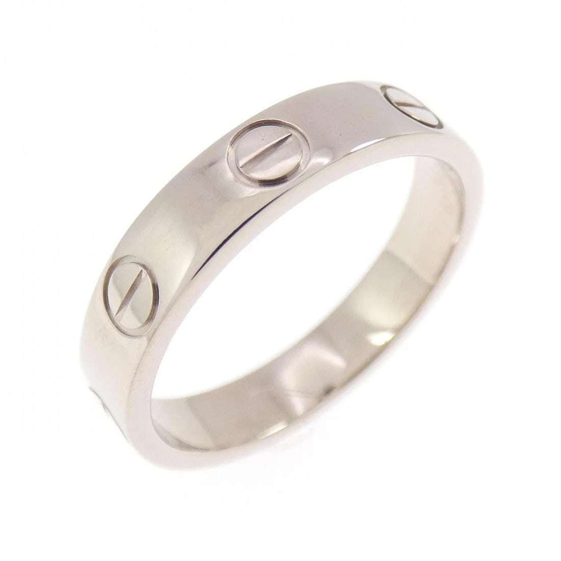 CARTIER MINI LOVE RING: Cartier Mini Love Ring Brand: CARTIER Type: Cartier Ring Material: 750 white gold, Color: white gold Size: US5 1/4 Accessories: None Accessories Notice: When purchasing pre-owned goods, please refer