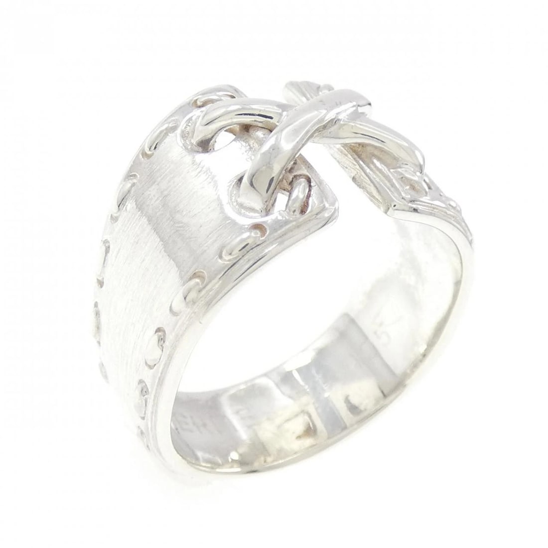 HERMES MEXICO RING: Hermes Mexico Ring Brand: HERMES Type: Hermes Ring Material: 925Silver, Color: Silver Size: US5 1/4 Accessories: None Accessories Notice: When purchasing pre-owned goods, please refer to the photos