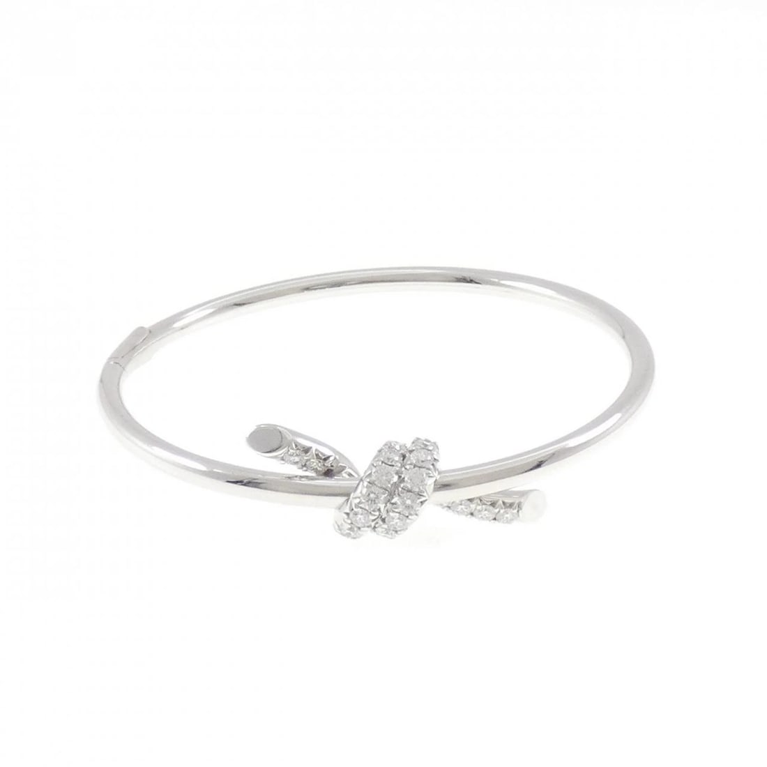 TIFFANY&CO. KNOT BANGLE: TIFFANY&Co. Knot Bangle Brand: TIFFANY&Co. Type: TIFFANY & Co. Bracelet Material: 750 white gold, Color: white gold Size: Actual Size Max width approx: 9.4mm Size 15cm Accessories: None Accessories