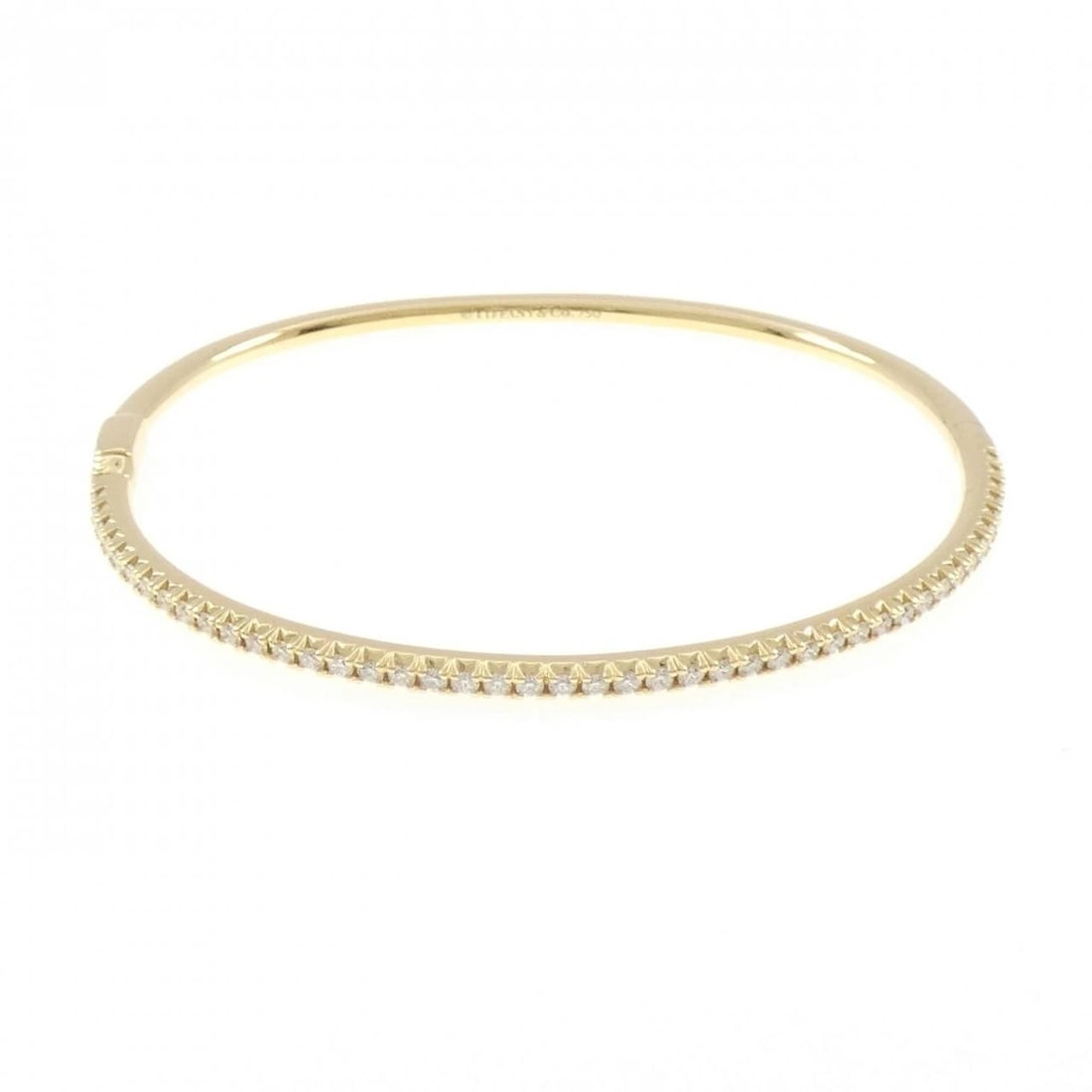 TIFFANY & CO. METRO HINGE BANGLE: TIFFANY & Co. Metro Hinge Bangle Brand: TIFFANY&Co. Type: TIFFANY & Co. Bracelet Material: 750 yellow gold, Color: yellow gold Size: Actual Size Max width approx: 2.1mm Size 17cm Accessories: None