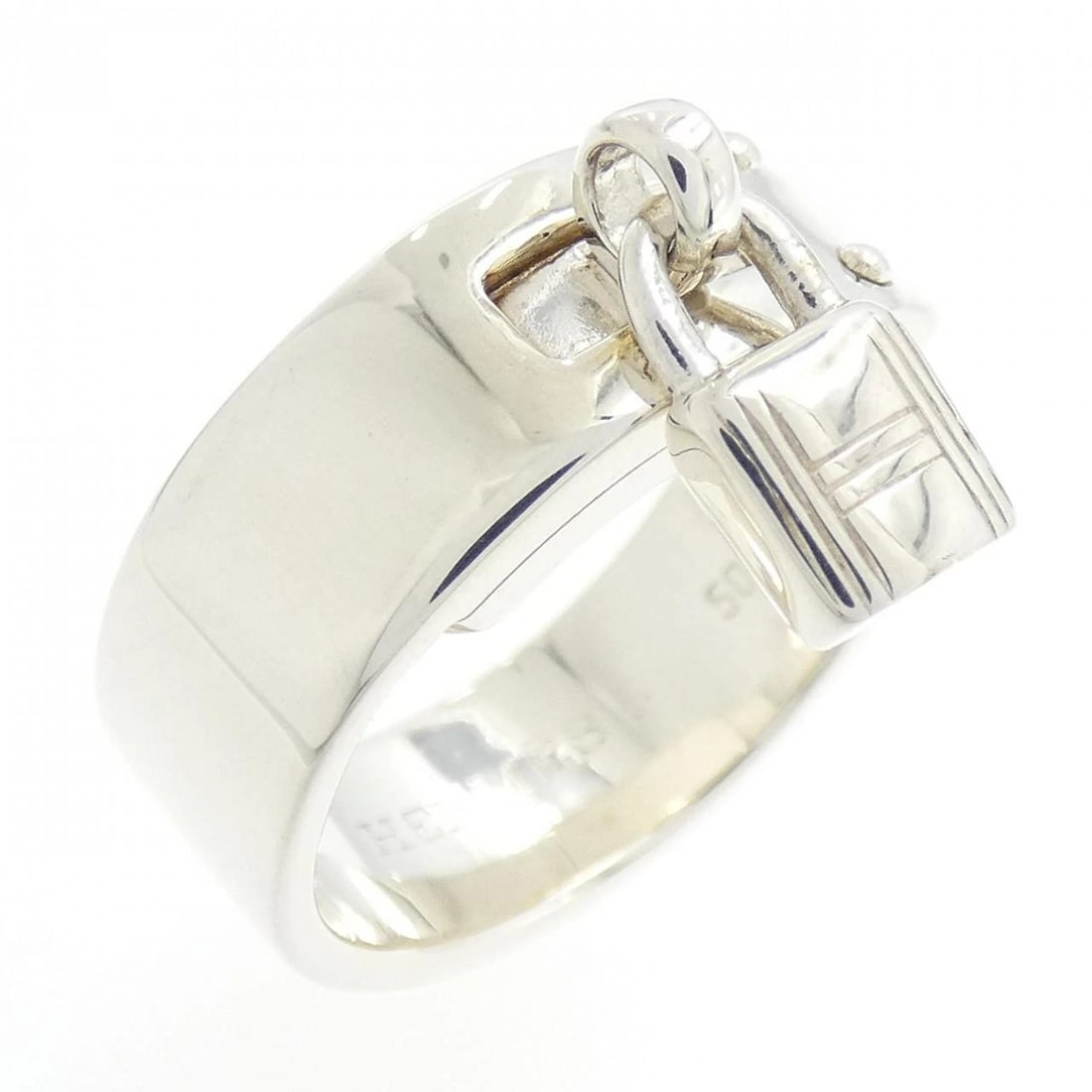 HERMES KELLY RING: Hermes Kelly Ring Brand: HERMES Type: Hermes Ring Material: 925Silver, Color: Silver Size: US5 1/4 Accessories: None Accessories Notice: When purchasing pre-owned goods, please refer to the photos of
