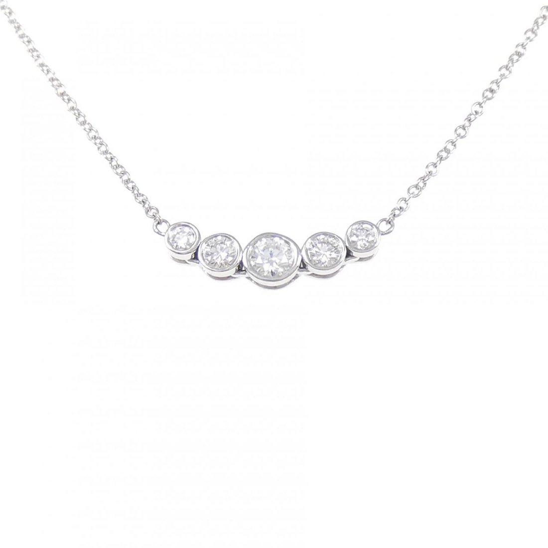 TIFFANY & CO. JAZZ GRADUATED NECKLACE: TIFFANY & Co. Jazz Graduated Necklace Brand: TIFFANY&Co. Type: TIFFANY&Co. Necklace Material: Platinum950, Color: Platinum Size: Actual Size Pendant length approx. x width approx.: 3.8mmx17.0mm Chain