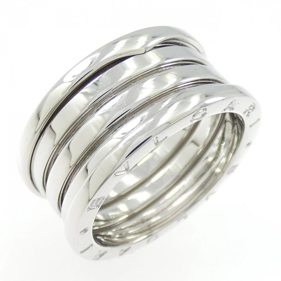 BVLGARI B.ZERO1 4-BAND RING: Bvlgari B.zero1 4-band ring Brand: BVLGARI Type: Bulgari Ring Material: 750 white gold, Color: white gold Size: US10 1/2 Accessories: None Accessories Notice: When purchasing pre-owned goo