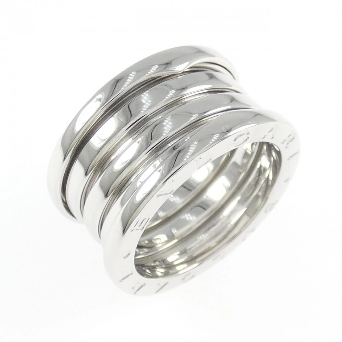 BVLGARI B.ZERO1 4-BAND RING: Bvlgari B.zero1 4-band ring Brand: BVLGARI Type: Bulgari Ring Material: 750 white gold, Color: white gold Size: US6 1/4 Accessories: None Accessories Notice: When purchasing pre-owned good