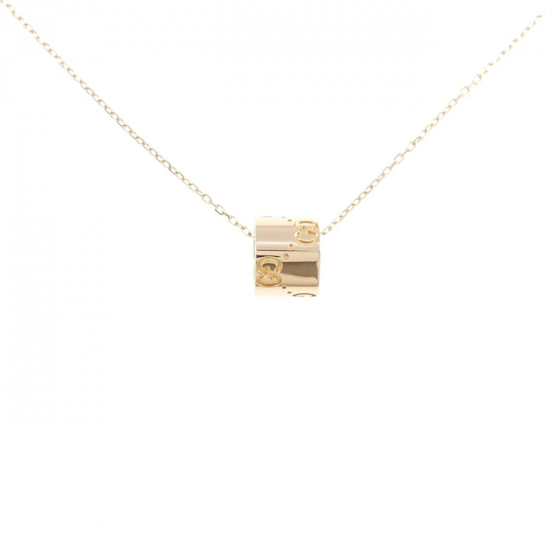 GUCCI ICON NECKLACE: Gucci Icon Necklace Brand: GUCCI Type: Gucci Necklace Material: 750 Pink Gold, Color: Pink Gold Size: Actual Size Pendant length approx. x width approx.: 11.4mmx8.9mm Chain maximum width approx.: 1.0m