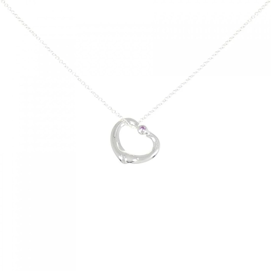 TIFFANY&CO. OPEN HEART NECKLACE: TIFFANY&Co. Open Heart Necklace Brand: TIFFANY&Co. Type: TIFFANY&Co. Necklace Material: 925Silver, Main Stone/Creation Sapphire Color: Silver Size: Actual Size Pendant length approx. x width approx.: