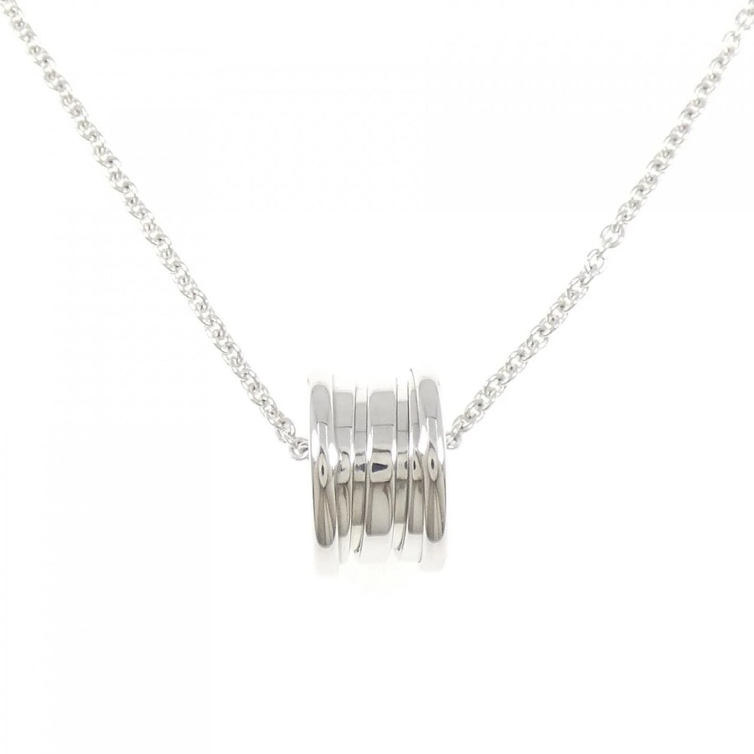 BVLGARI B.ZERO1 NECKLACE: Bvlgari B.zero1 Necklace Brand: BVLGARI Type: Bulgari Necklace Material: 750 white gold, Color: white gold Size: Actual Size Pendant length approx. x width approx.: 14.6mmx9.1mm Chain maximum width