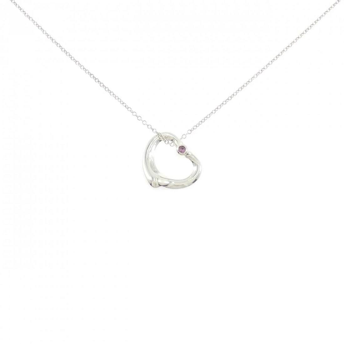 TIFFANY&CO. OPEN HEART NECKLACE: TIFFANY&Co. Open Heart Necklace Brand: TIFFANY&Co. Type: TIFFANY&Co. Necklace Material: 925Silver, Main Stone/Creation Sapphire Color: Silver Size: Actual Size Pendant length approx. x width approx.: