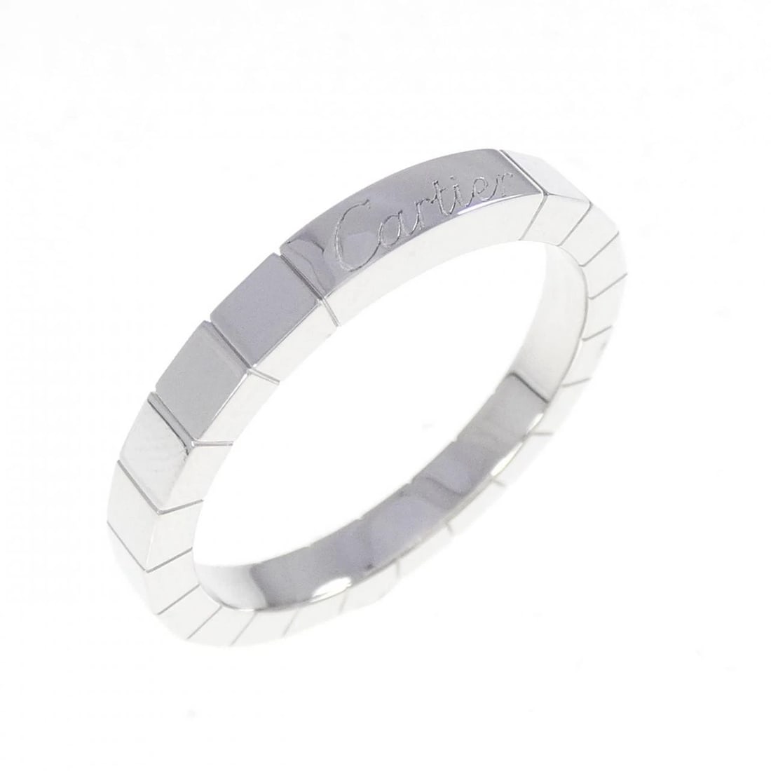CARTIER LANIER RING: Cartier Lanier Ring Brand: CARTIER Type: Cartier ring Material: 750 white gold, Color: white gold Size: US9.75 Accessories: None Accessories Notice: When purchasing pre-owned goods, please