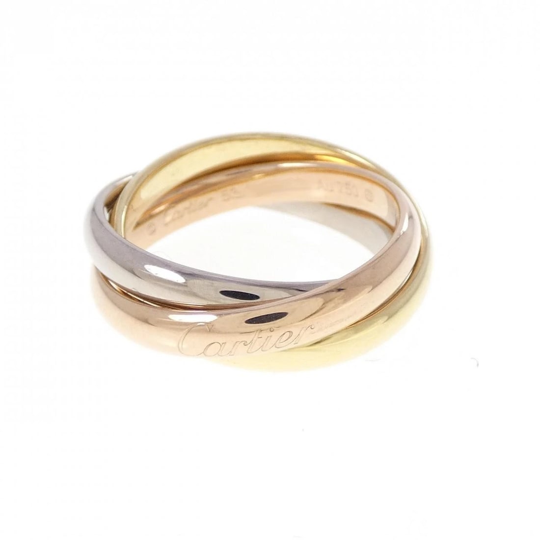 CARTIER TRINITY RING: Cartier Trinity ring Brand: CARTIER Type: Cartier Ring Material: 750 Yellow Gold/750 White Gold/750 Pink Gold, Color: Yellow Gold White Gold Pink Gold Size: US6 1/2 Accessories: None Accessories