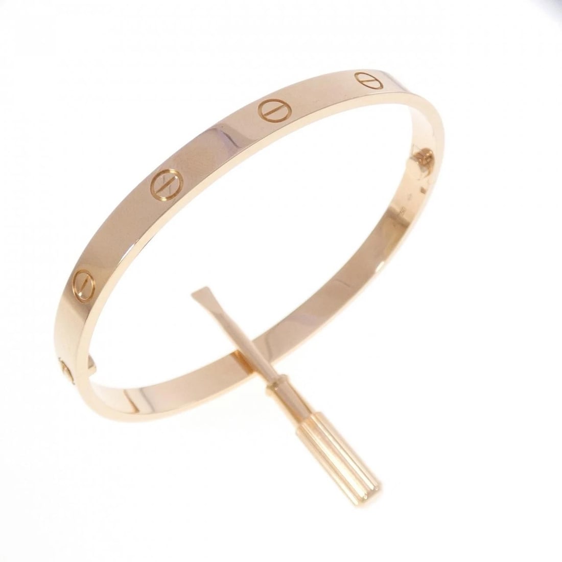 CARTIER LOVE BRACELET: Cartier Love Bracelet Brand: CARTIER Type: Cartier Bracelets Material: 750 Pink Gold, Color: Pink Gold Size: Actual Size Max width approx: 6.0mm Size 19.5cm(20) Accessories: None Accessories Notice: