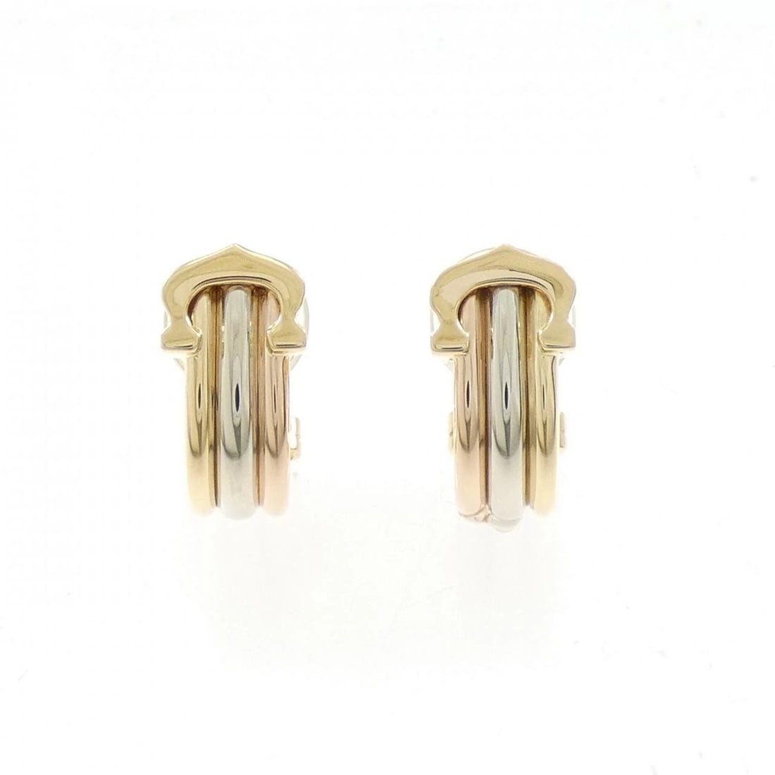 CARTIER 2C EARRINGS: Cartier 2C Earrings Brand: CARTIER Type: Cartier Pierce/Earring Material: 750 Yellow Gold/750 White Gold/750 Pink Gold, Color: yellow gold White Gold Pink Gold Size: Actual Size Approximate