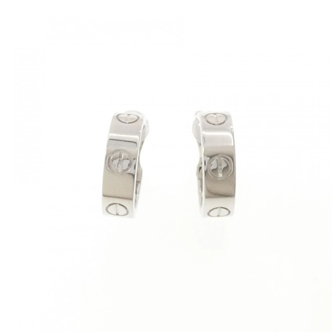 CARTIER LOVE EARRING: Cartier Love Earring Brand: CARTIER Type: Cartier Pierce/Earring Material: 750 white gold, Color: white gold Size: Actual Size Approximate dimensions (height x width): 18.7cm x 5.5cm Accessories: