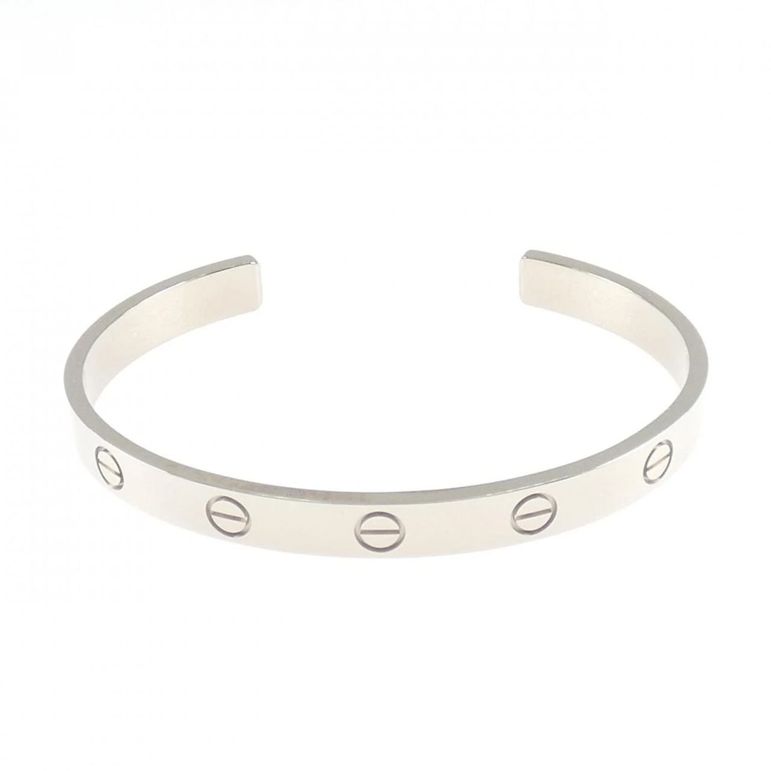 CARTIER LOVE BRACELET: Cartier Love Bracelet Brand: CARTIER Type: Cartier Bracelets Material: 750 white gold, Color: white gold Size: Actual Size Max width approx: 6.2mm Size 16.5cm(17) Accessories: None Accessories