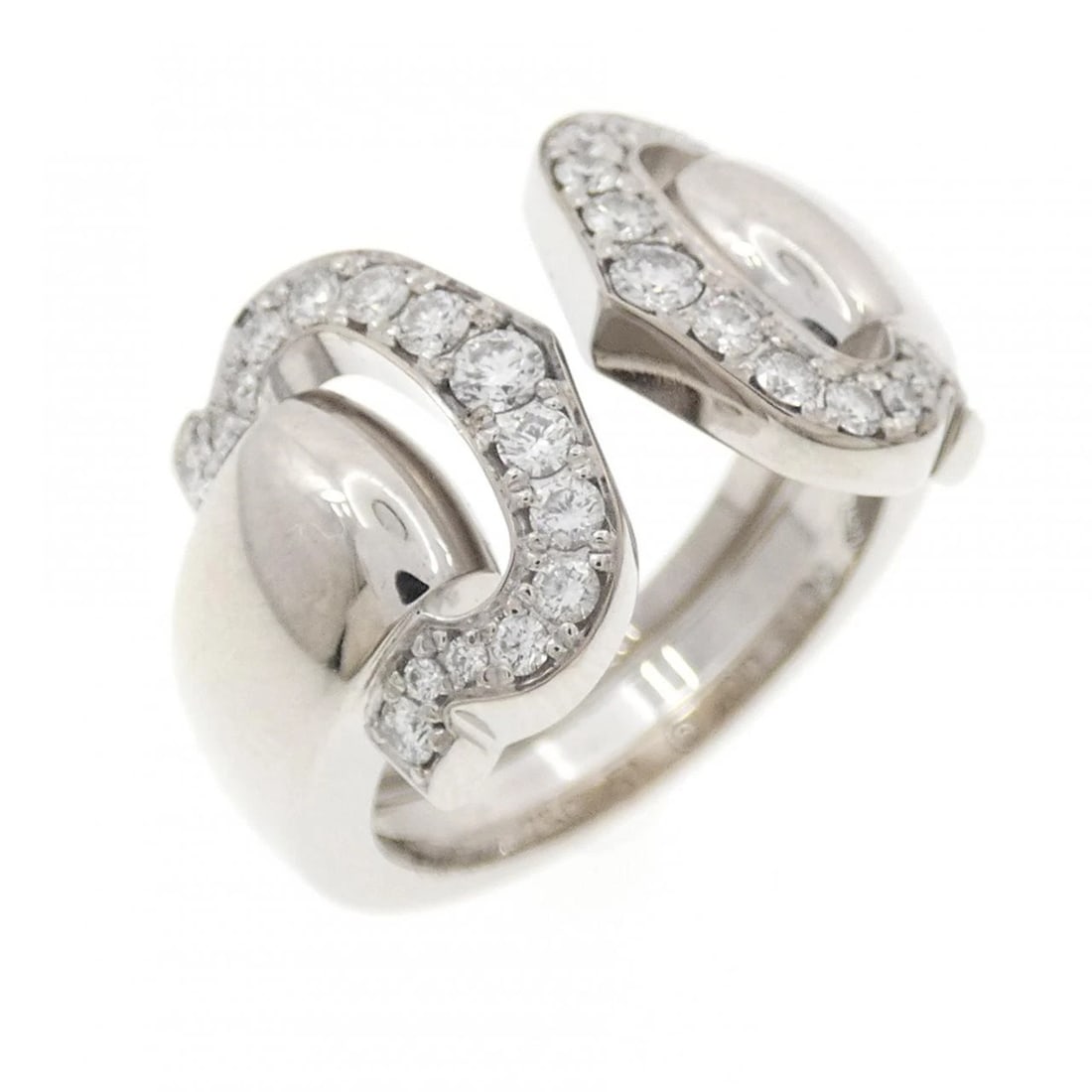 CARTIER 2C LARGE RING: Cartier 2C Large Ring Brand: CARTIER Type: Cartier Ring Material: 750 white gold, Color: white gold Size: US5 3/4 Accessories: None Accessories Notice: When purchasing pre-owned goods, ple