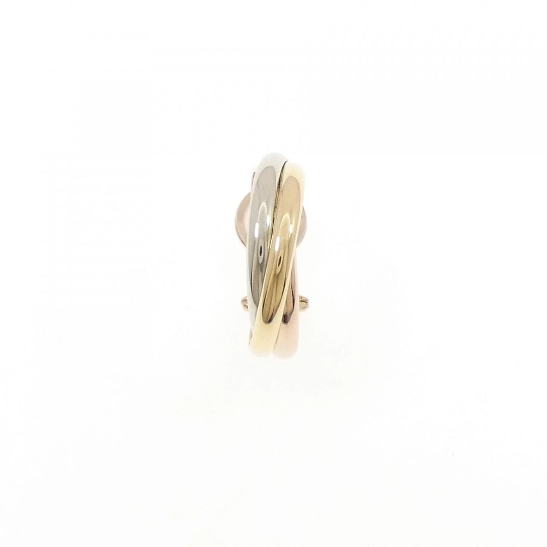 CARTIER TRINITY ROUND EARRING (SINGLE): Cartier Trinity Round Earring (Single) Brand: CARTIER Type: Cartier Pierce/Earring Material: None, Color: None Size: Actual Size Approx. height x width: 21.8mm x 5.3mm Accessories: None Accessories