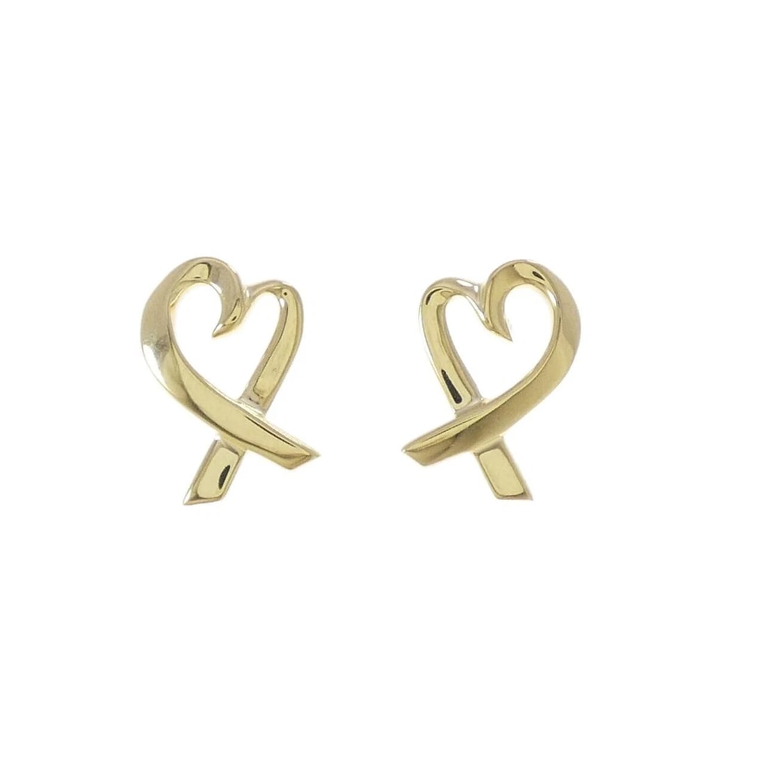 TIFFANY&CO. LOVING HEART PIERCE: TIFFANY&Co. Loving Heart Pierce Brand: TIFFANY&Co. Type: TIFFANY&Co. Pierce/Earring Material: 750 yellow gold, Color: yellow gold Size: Actual Size Approx. height x width: 14.4mm x 9.9mm Accessories: