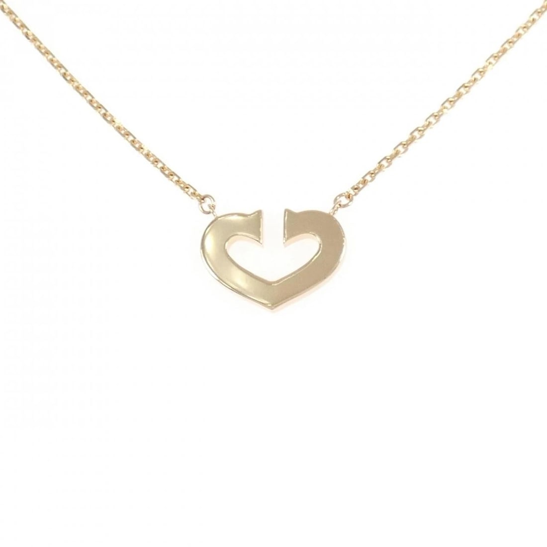 CARTIER C HEART NECKLACE: Cartier C Heart Necklace Brand: CARTIER Type: Cartier Necklace Material: 750 Pink Gold, Color: Pink Gold Size: Actual Size Pendant length approx. x width approx.: 12.9mmx16.5mm Chain maximum width