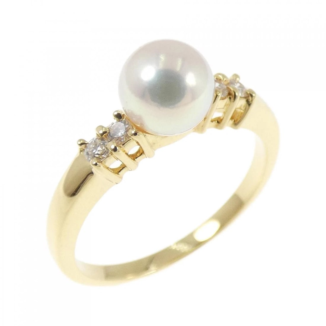 MIKIMOTO AKOYA PEARL RING: Mikimoto Akoya Pearl Ring Brand: MIKIMOTO Type: Mikimoto Ring Material: K18 yellow gold, Main Stone/Creation Akoya Pearl Color: yellow gold Size: US5 Accessories: None Accessories Notice: When