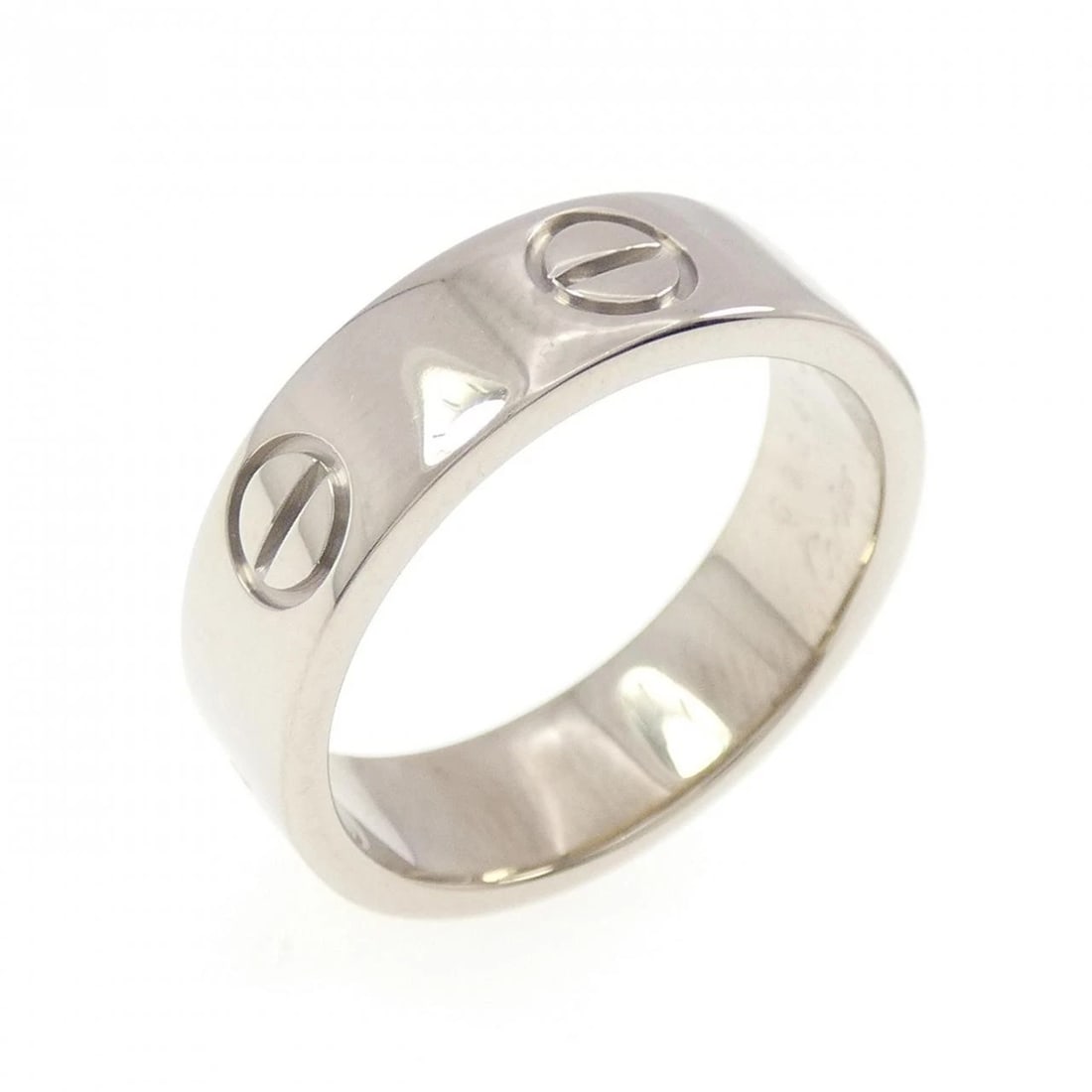 CARTIER LOVE RING: Cartier Love Ring Brand: CARTIER Type: Cartier Ring Material: 750 white gold, Color: white gold Size: US6 Accessories: None Accessories Notice: When purchasing pre-owned goods, please refer to the