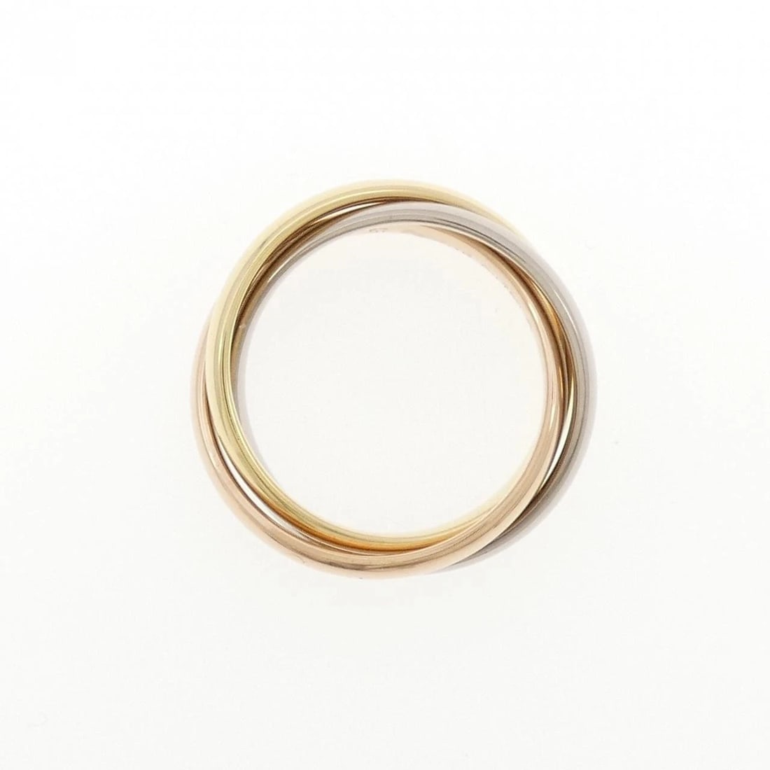 CARTIER TRINITY RING: Cartier Trinity ring Brand: CARTIER Type: Cartier Ring Material: 750 Yellow Gold/750 White Gold/750 Pink Gold, Color: Yellow Gold White Gold Pink Gold Size: US8 Accessories: None Accessories Notice: