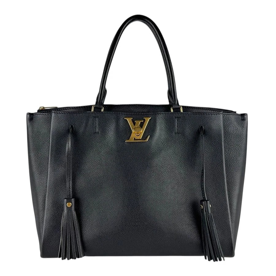LOUIS VUITTON LOCKME TOTE HANDBAG SHOULDER BAG: LOUIS VUITTON Lockme Tote Handbag Shoulder Bag Brand: LOUIS VUITTON Type: Handbag Material: Leather Color: Black Size: W:11.8inx H:9.1inx D:5.5in Handle Length:13.4in Accessories: None Acc
