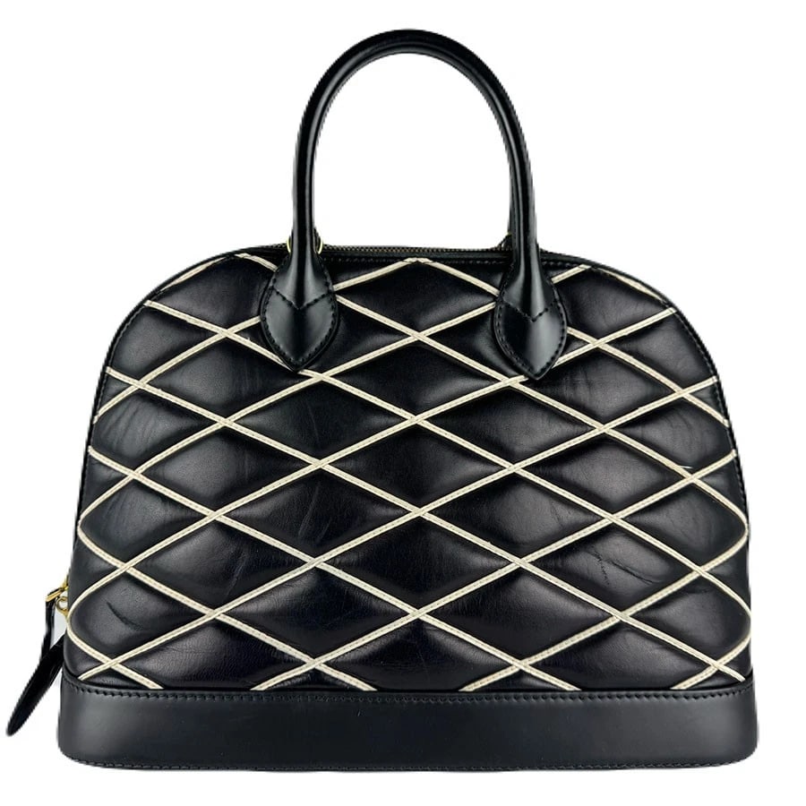 LOUIS VUITTON MALLETAGE ALMA PM HANDBAG: LOUIS VUITTON Malletage Alma PM Handbag Brand: LOUIS VUITTON Type: Handbag Material: Leather Color: Noir Size: W:12.2inx H:9.1inx D:5.9in Handle Length:11.0in Accessories: None Accessories
