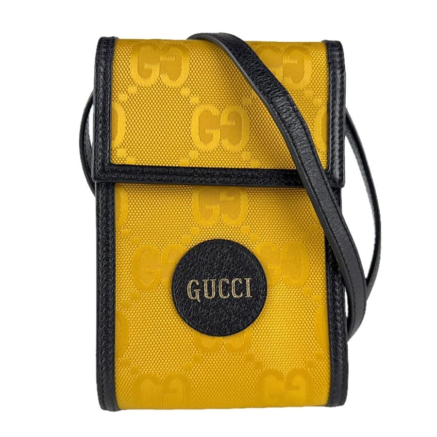 GUCCI OFF THE GRID SHOULDER BAG YELLOW/BLACK: GUCCI Off The Grid Shoulder Bag Yellow/Black Brand: GUCCI Type: Shoulder Bag Material: Nylon Canvas/Leather Color: Yellow X Black Size: W:4.3inx H:7.1inx D:1.2in Accessories: None Accessor