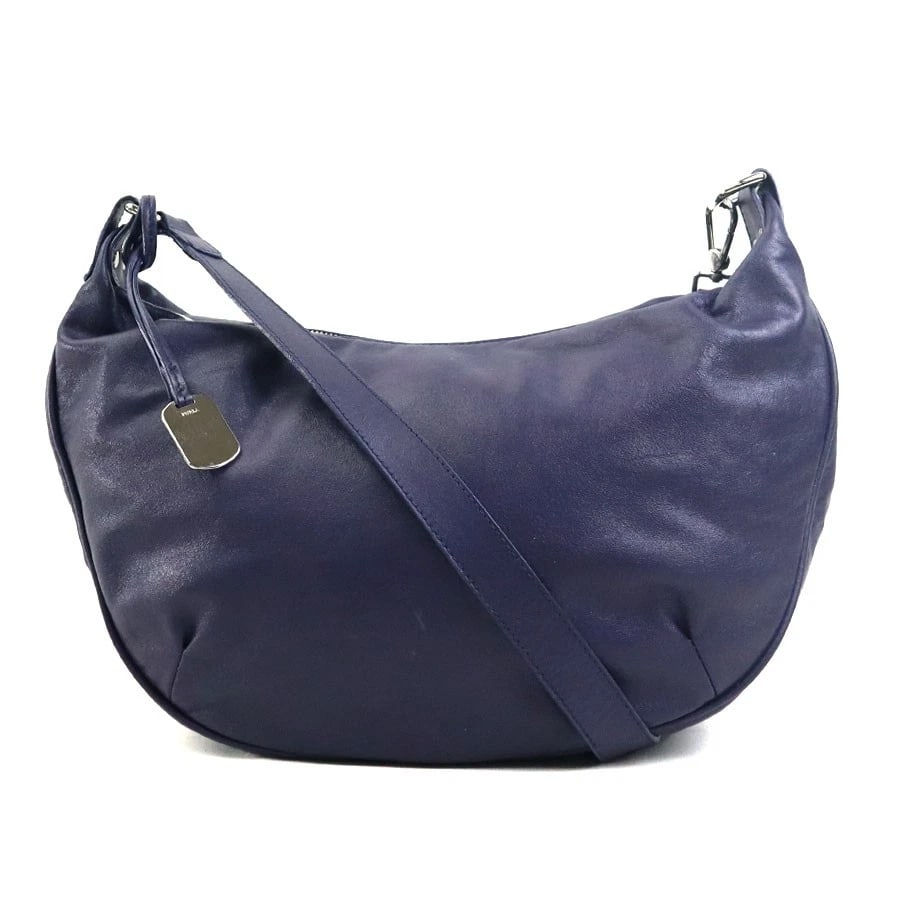FURLA SHOULDER BAG DARK PURPLE LEATHER: Furla Shoulder Bag dark purple leather Brand: Furla Type: Shoulder Bag Material: Leather Color: Dark Purple Size: W:15.0inx H:8.9inx D:4.3in Accessories: None Accessories Notice: When purc