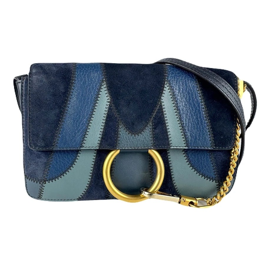 CHLOE FAYE SHOULDER BAG NAVY/BLACK LEATHER/SUEDE/GOLDTONE (1 of 10)