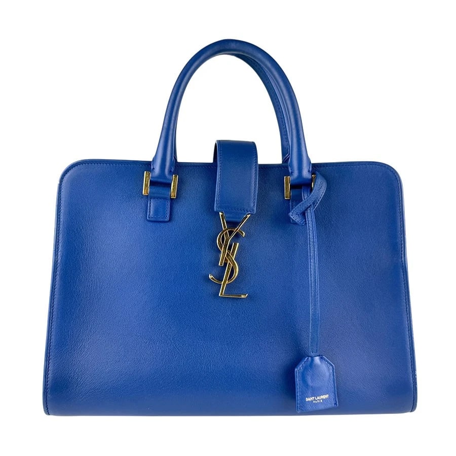 SAINT LAURENT CABAS HANDBAG SHOULDER BAG: SAINT LAURENT Cabas Handbag Shoulder Bag Brand: SAINT LAURENT Type: Handbag Material: Leather Color: Blue Size: W:11.8inx H:8.3inx D:5.1in Handle Length:13.0in Accessories: None Accessorie