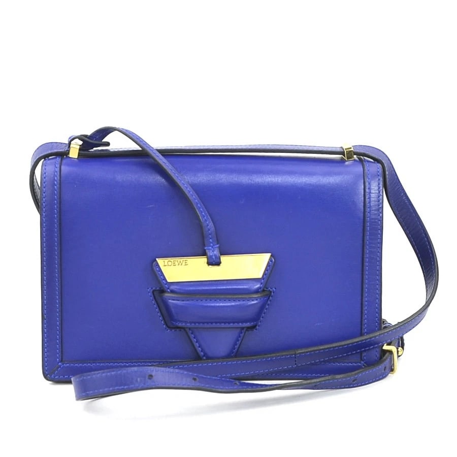 LOEWE BARCELONA CROSSBODY SHOULDER BAG: LOEWE Barcelona Crossbody Shoulder Bag Brand: LOEWE Type: Shoulder Bag Material: Leather Color: Blue Size: W:9.4inx H:5.7inx D:3.3in Accessories: None Accessories Notice: When purchasing p