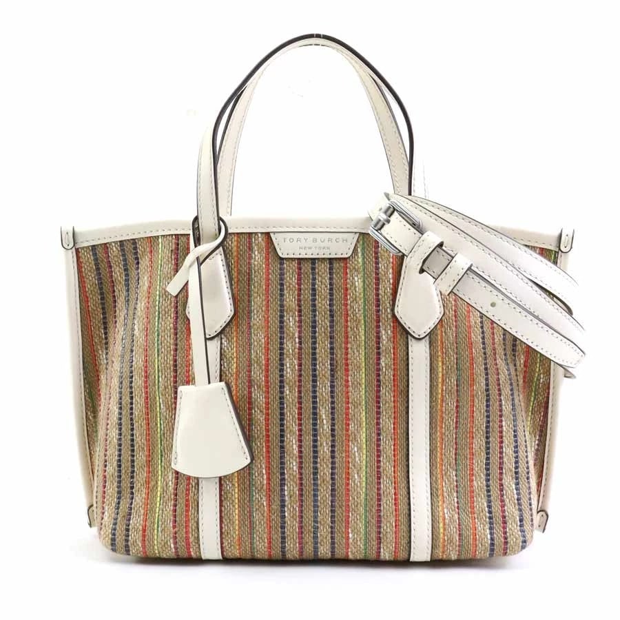 TORY BURCH HANDBAG SHOULDER BAG: Tory Burch Handbag Shoulder Bag Brand: Tory Burch Type: Handbag Material: Raffia/Leather Color: Multicolor Size: W:9.8inx H:7.9inx D:3.9in Handle Length:12.6in Accessories: None Accessorie