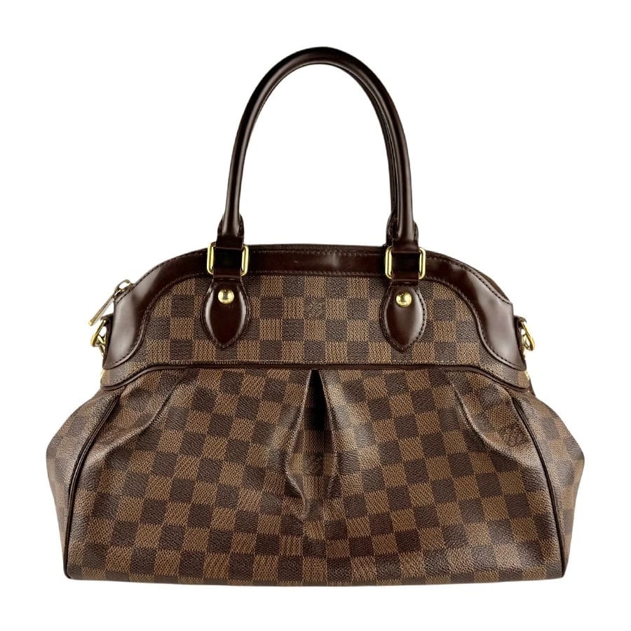 LOUIS VUITTON DAMIER EBENE HANDBAG: LOUIS VUITTON Damier Ebene Handbag Brand: LOUIS VUITTON Type: Handbag Material: Damier Canvas Color: Brown Size: W:13.4inx H:9.8inx D:5.5in Handle Length:16.5in Accessories: None Accessori