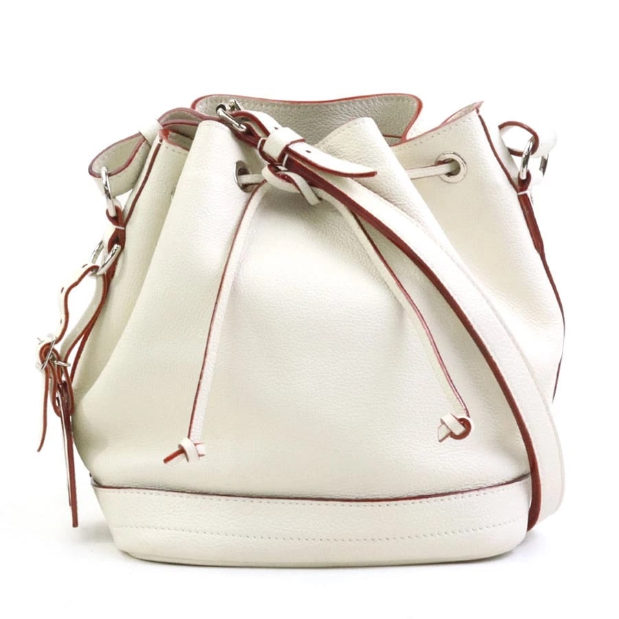 LOUIS VUITTON SUHARI NOE BB SHOULDER BAG: LOUIS VUITTON Suhari Noe BB Shoulder Bag Brand: LOUIS VUITTON Type: Shoulder Bag Material: Leather Color: Off White Size: W:7.1inx H:7.9inx D:5.7in Accessories: None Accessories Notice: Wh