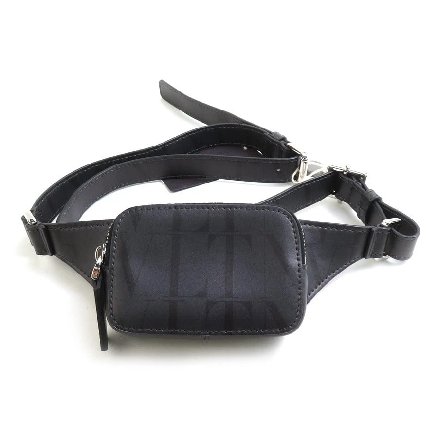 VALENTINO GARAVANI POUCH MINI BELT BAG BODY BAG: Valentino Garavani Pouch Mini Belt Bag Body Bag Brand: Valentino Garavani Type: Pouch Material: leather Color: Black Size: W:3.8inx H:2.6inx D:1.2in Accessories: None Accessories Notice: W