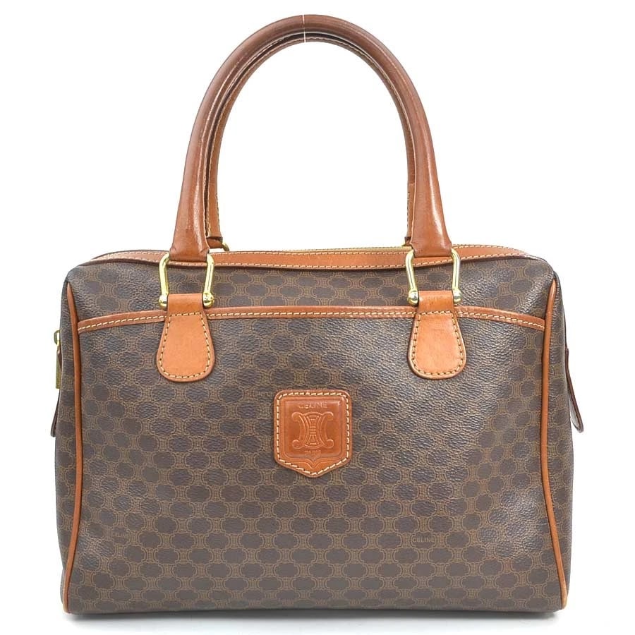 CELINE MACADAM HANDBAG BROWN PVC/LEATHER/GOLDTONE (1 of 11)
