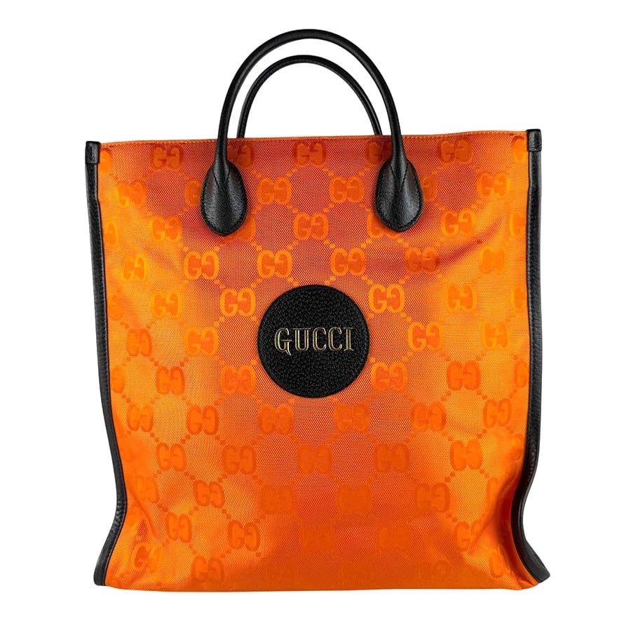 GUCCI OFF THE GRID HANDBAG SHOULDER BAG: GUCCI Off The Grid Handbag Shoulder Bag Brand: GUCCI Type: Handbag Material: Nylon/Leather Color: Orange X Black Size: W:14.2inx H:14.6inx D:4.3in Handle Length:11.8in Accessories: None Ac