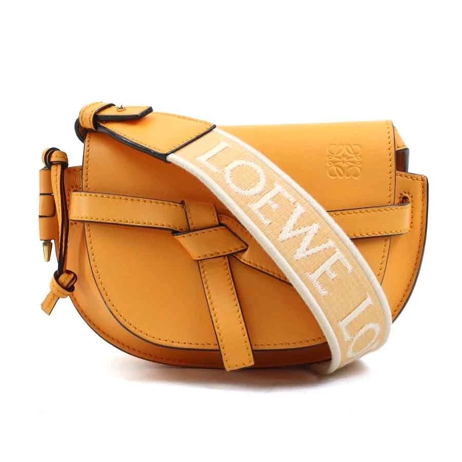 LOEWE GATE DUAL MINI SHOULDER BAG ORANGE LEATHER: LOEWE Gate Dual Mini Shoulder Bag Orange Leather Brand: LOEWE Type: Shoulder Bag Material: leather Color: Orange Size: W:7.9inx H:5.5inx D:3.1in Accessories: None Accessories Notice: When