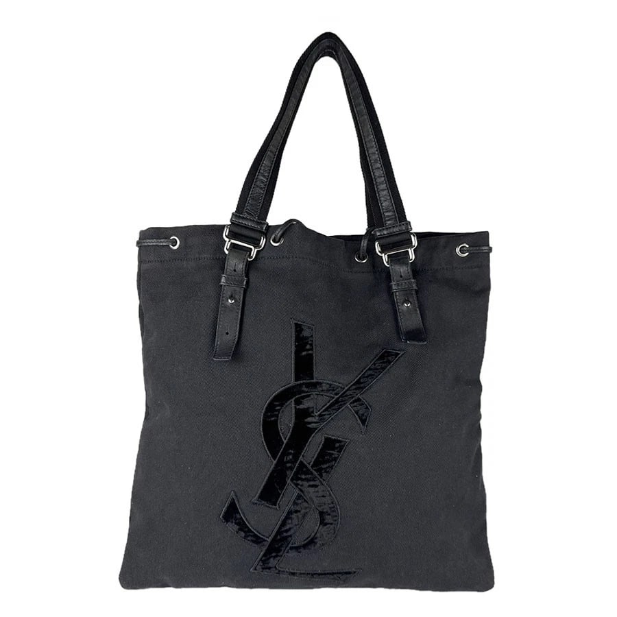 YVES SAINT LAURENT HANDBAG TOTE BAG: YVES SAINT LAURENT Handbag Tote Bag Brand: YVES SAINT LAURENT Type: Handbag Material: Canvas Color: Black Size: W:14.2inx H:14.6inx D:0.4in Handle Length:26.0in Accessories: None Accessori