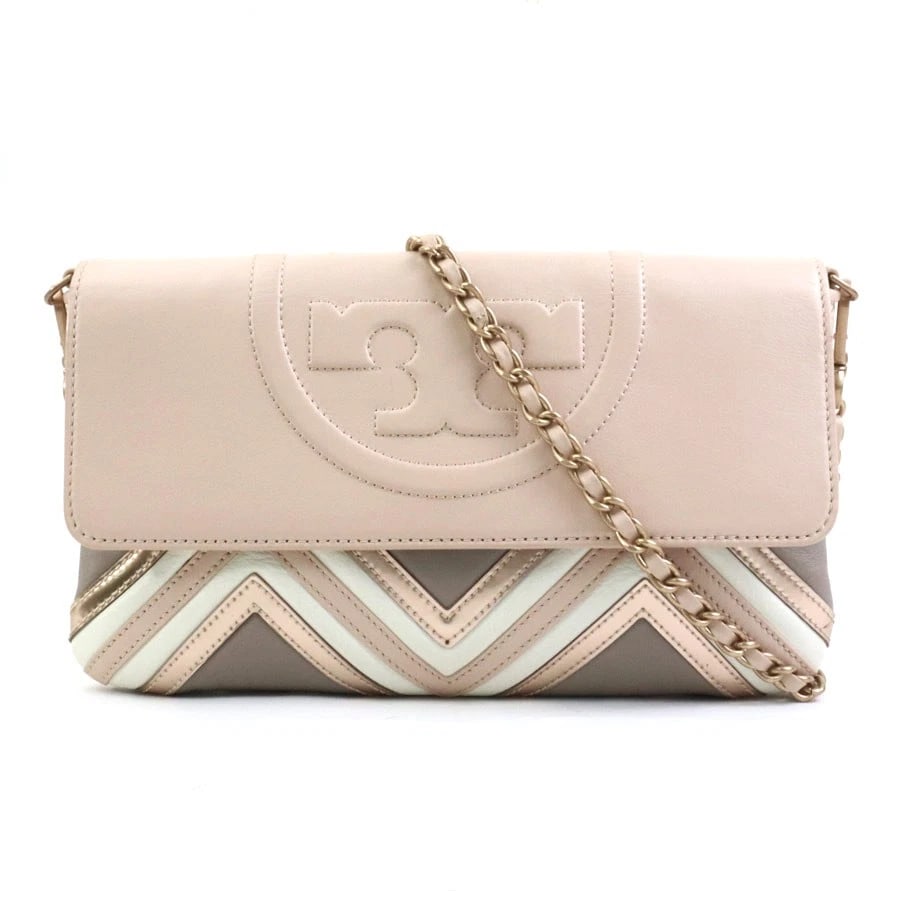 TORY BURCH SHOULDER BAG PINK BEIGE LEATHER (1 of 9)