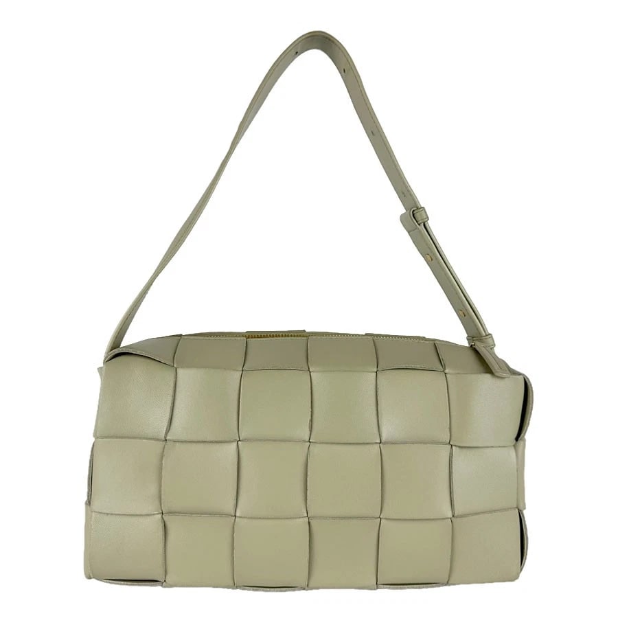 BOTTEGAVENETA BRICK CASSETTE SHOULDER BAG: BOTTEGAVENETA Brick Cassette Shoulder Bag Brand: BOTTEGAVENETA Type: Shoulder Bag Material: Leather Color: Light Khaki Size: W:10.6inx H:5.1inx D:3.9in Accessories: None Accessories Notice