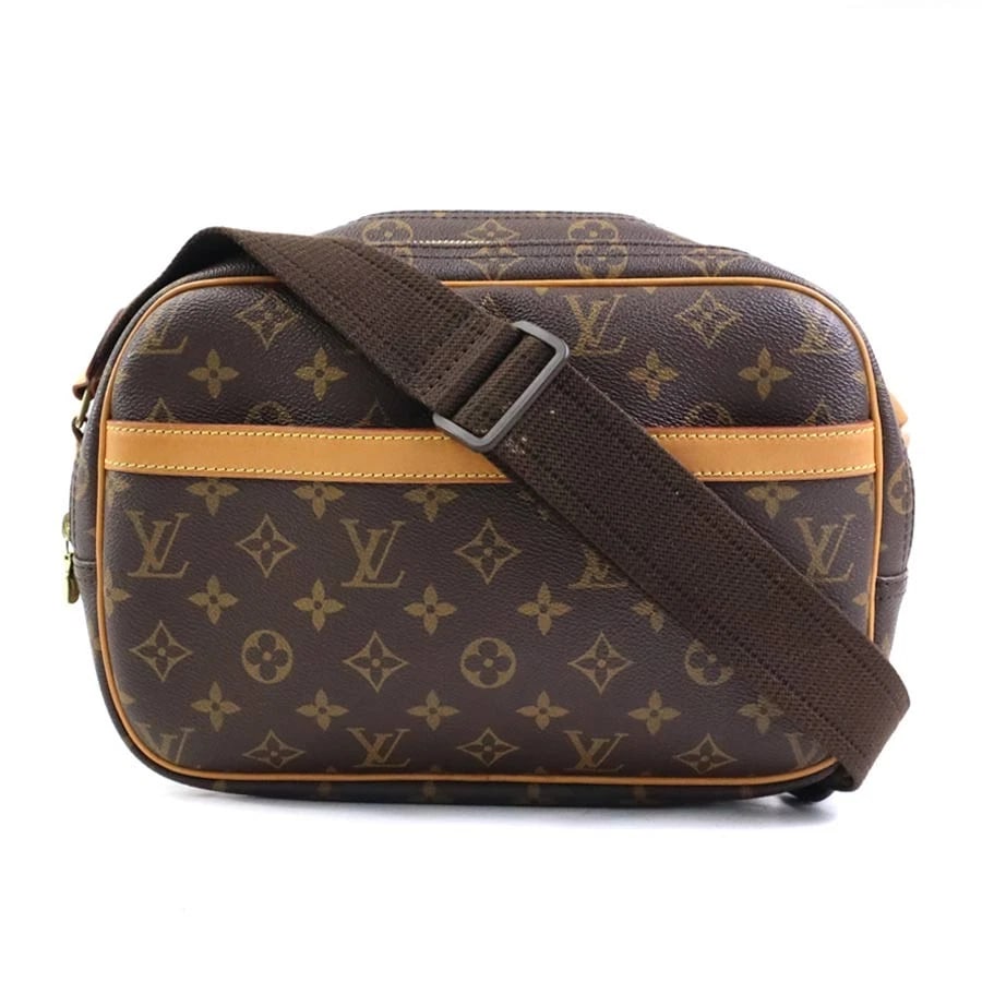 LOUIS VUITTON MONOGRAM REPORTER PM SHOULDER BAG: LOUIS VUITTON Monogram Reporter PM Shoulder Bag Brand: LOUIS VUITTON Type: Shoulder Bag Material: Monogram canvas Color: Brown Size: W:11.0inx H:7.9inx D:4.7in Accessories: None Accessorie