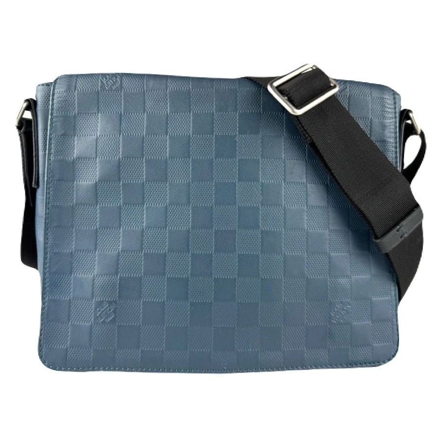 LOUIS VUITTON DAMIER INFINI DISTRICT PM SHOULDER BAG: LOUIS VUITTON Damier Infini District PM Shoulder Bag Brand: LOUIS VUITTON Type: Shoulder Bag Material: Damier Anfini Color: Orion Size: W:10.2inx H:10.2inx D:2.4in Accessories: None Accessories