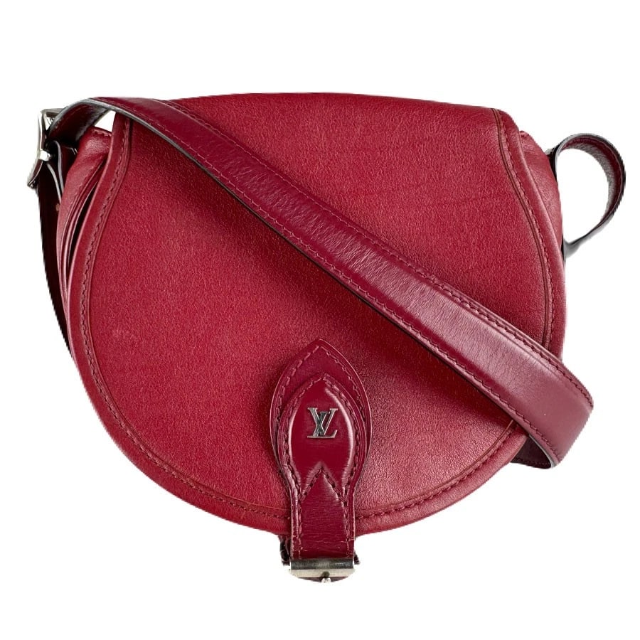 LOUIS VUITTON TAMBOURIN SHOULDER BAG DARK RED: LOUIS VUITTON Tambourin Shoulder Bag Dark Red Brand: LOUIS VUITTON Type: Shoulder Bag Material: Leather Color: Dark Red Size: W:7.9inx H:6.3inx D:2.4in Accessories: None Accessories Notice: When